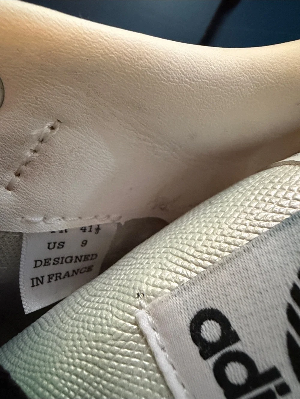 adidas Off-White Leather Sneakers with Black Logo